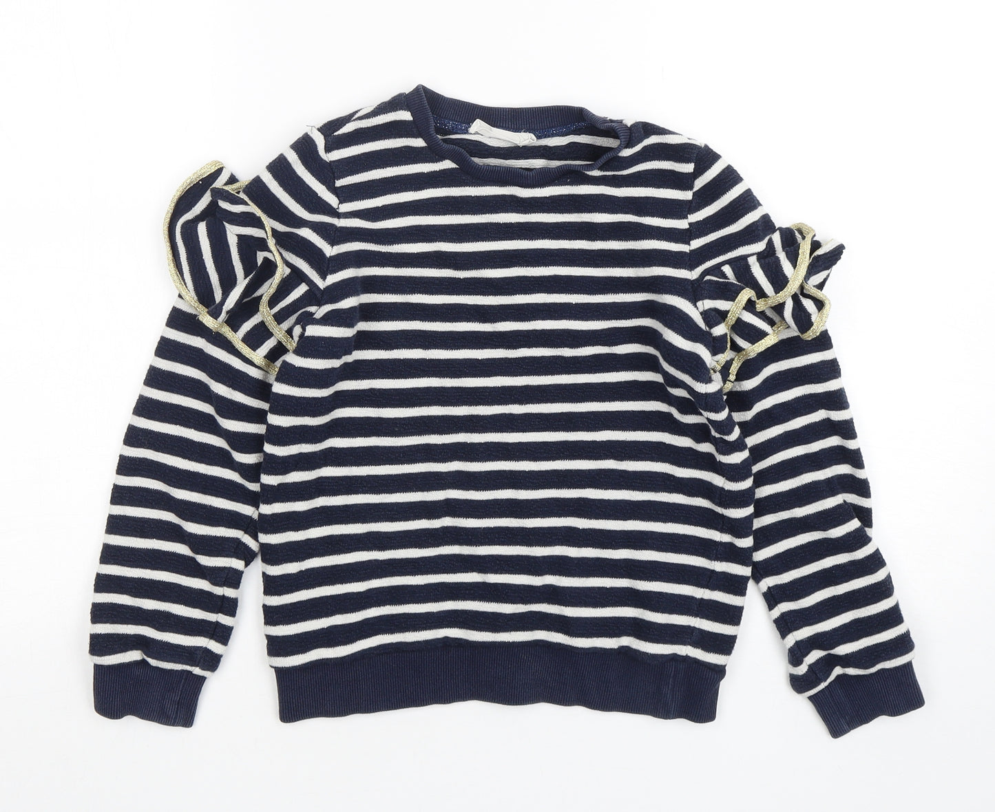 Outside the Lines  Girls Multicoloured Striped Cotton Pullover Sweatshirt Size 9-10 Years  Pullover