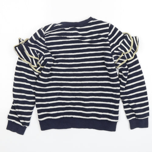 Outside the Lines  Girls Multicoloured Striped Cotton Pullover Sweatshirt Size 9-10 Years  Pullover