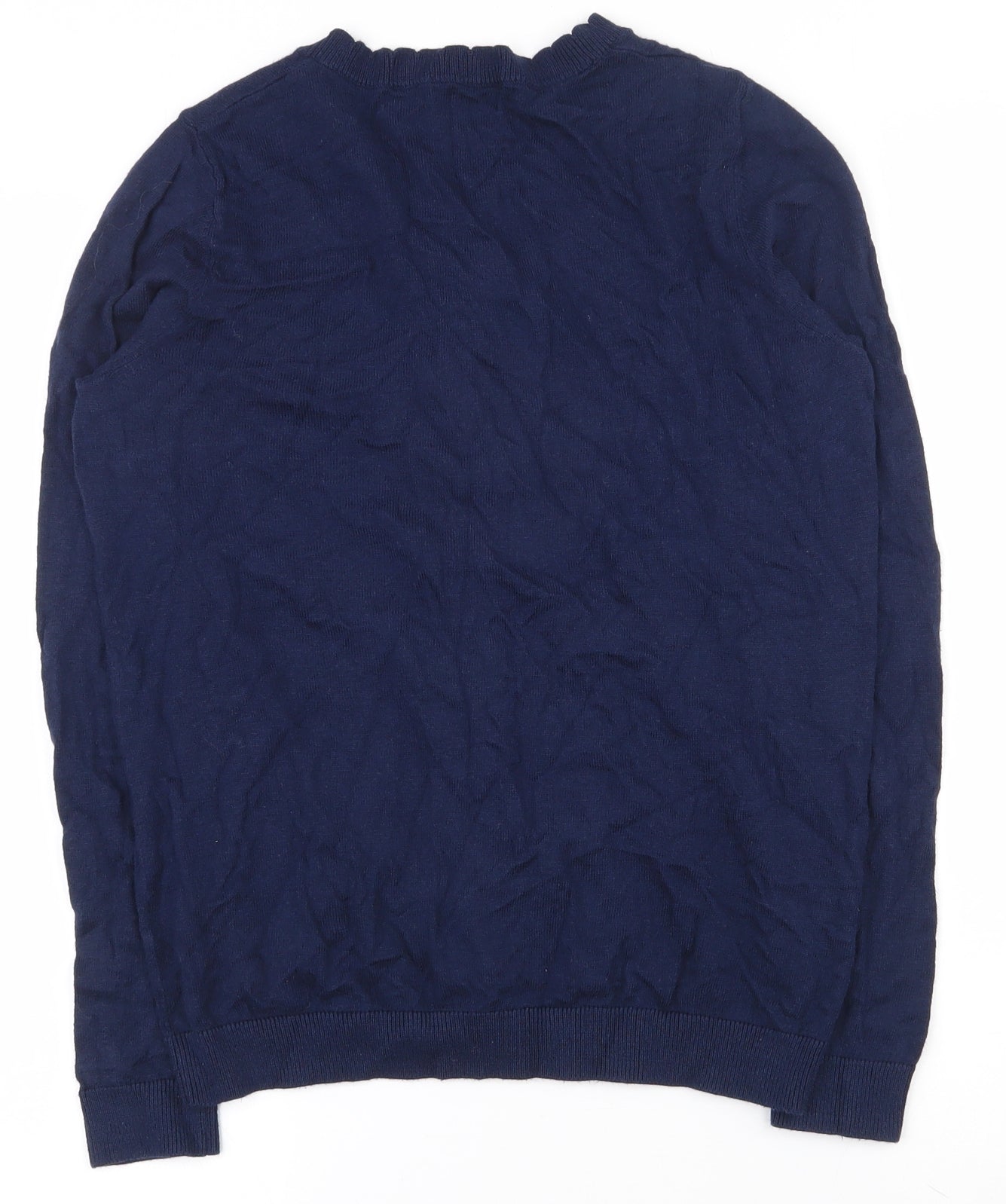Tu  Womens Blue Round Neck  Cotton Cardigan Jumper Size 10