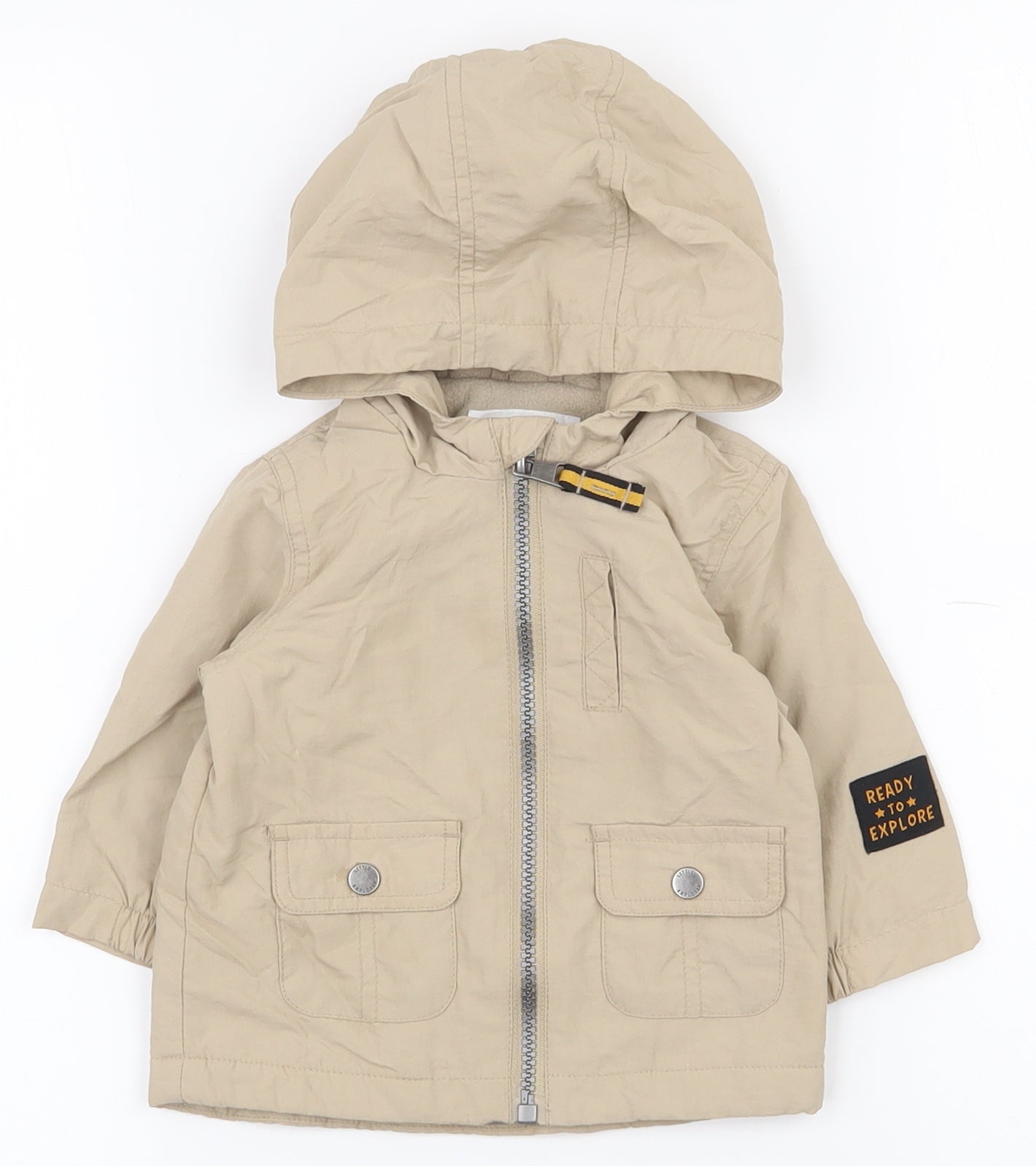 F&F Baby Beige   Jacket  Size 0-3 Months   Zip