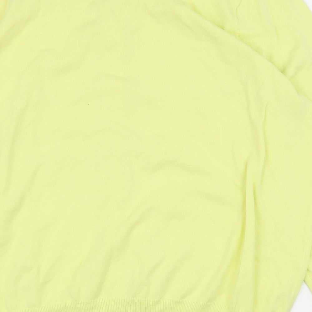 George Womens Yellow Round Neck  Cotton Cardigan Jumper Size 16