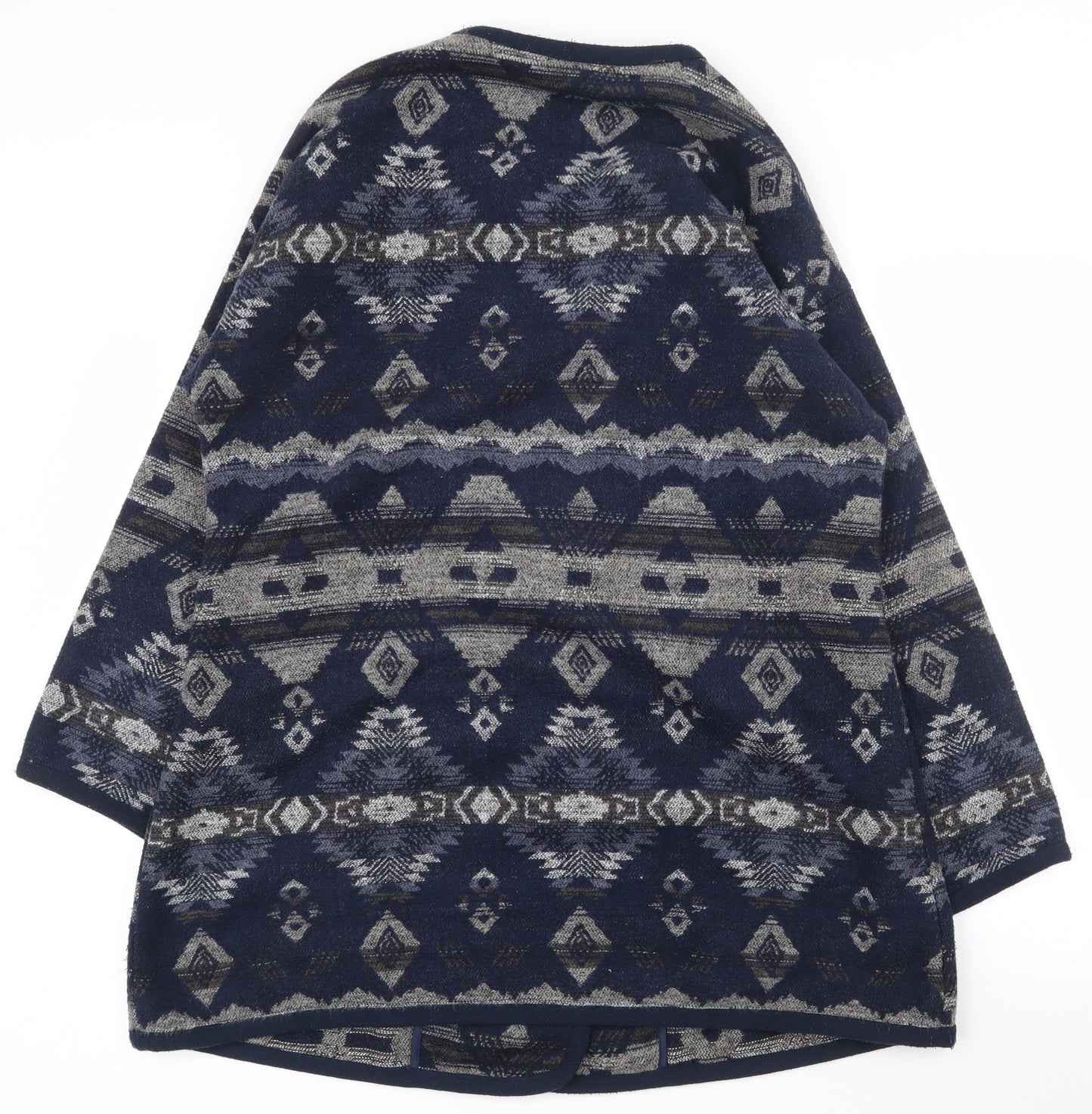 Debenhams Womens Blue Geometric  Jacket  Size 12  Snap