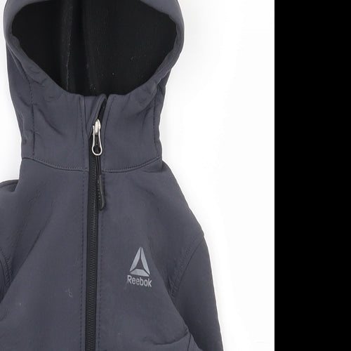 Reebok Boys Grey  Polyester Full Zip Hoodie Size 2 Years  Zip