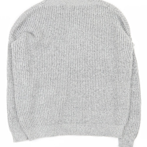 Primark Womens Grey Round Neck  Acrylic Pullover Jumper Size 10