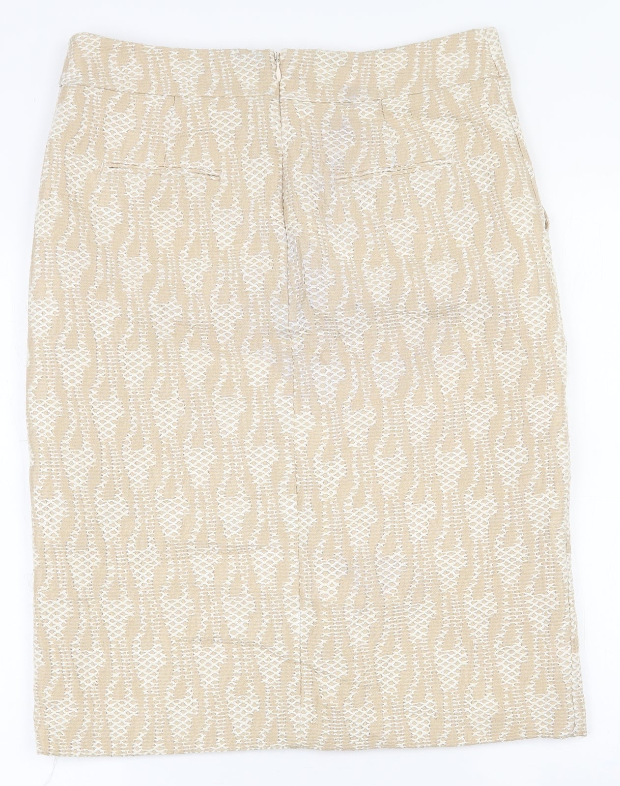 NEXT Womens Beige  Cotton Straight & Pencil Skirt Size 12   Zip