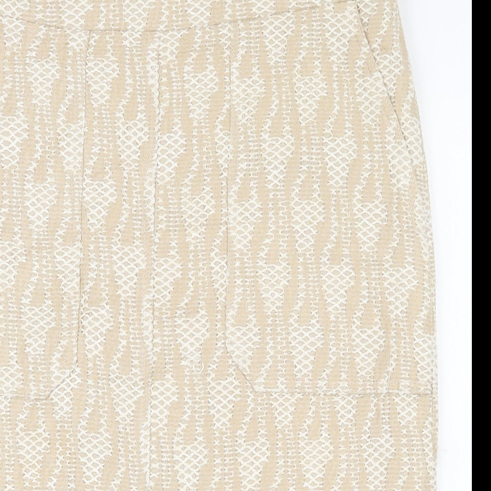 NEXT Womens Beige  Cotton Straight & Pencil Skirt Size 12   Zip
