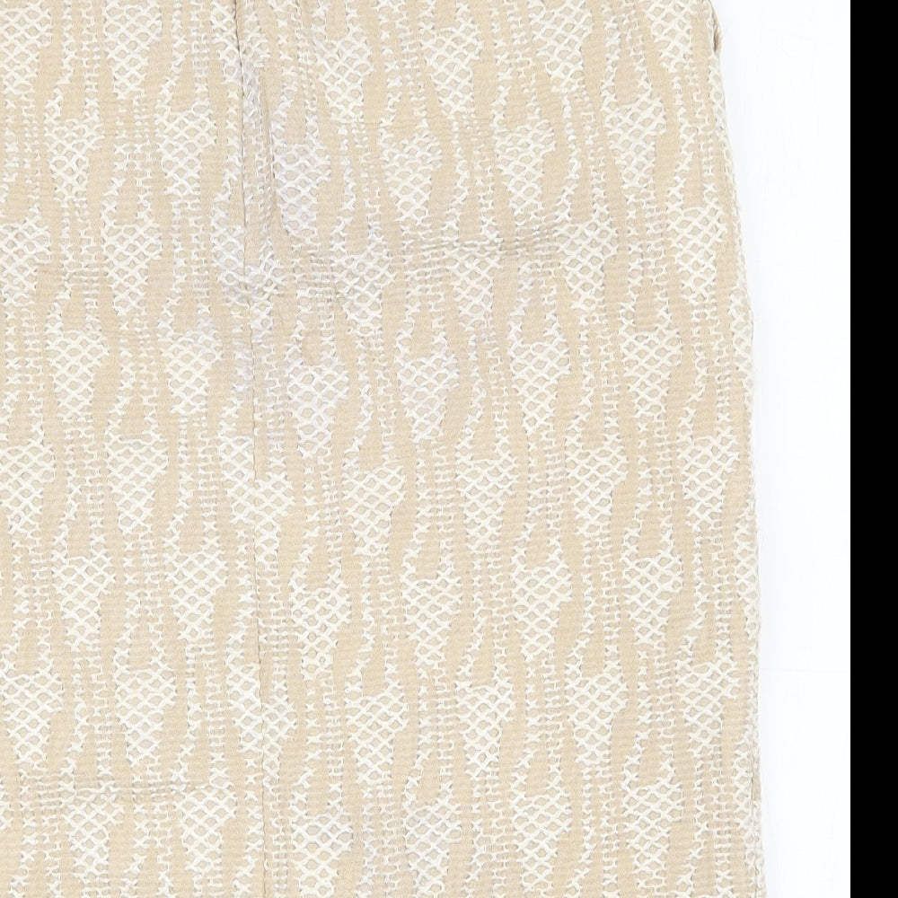 NEXT Womens Beige  Cotton Straight & Pencil Skirt Size 12   Zip