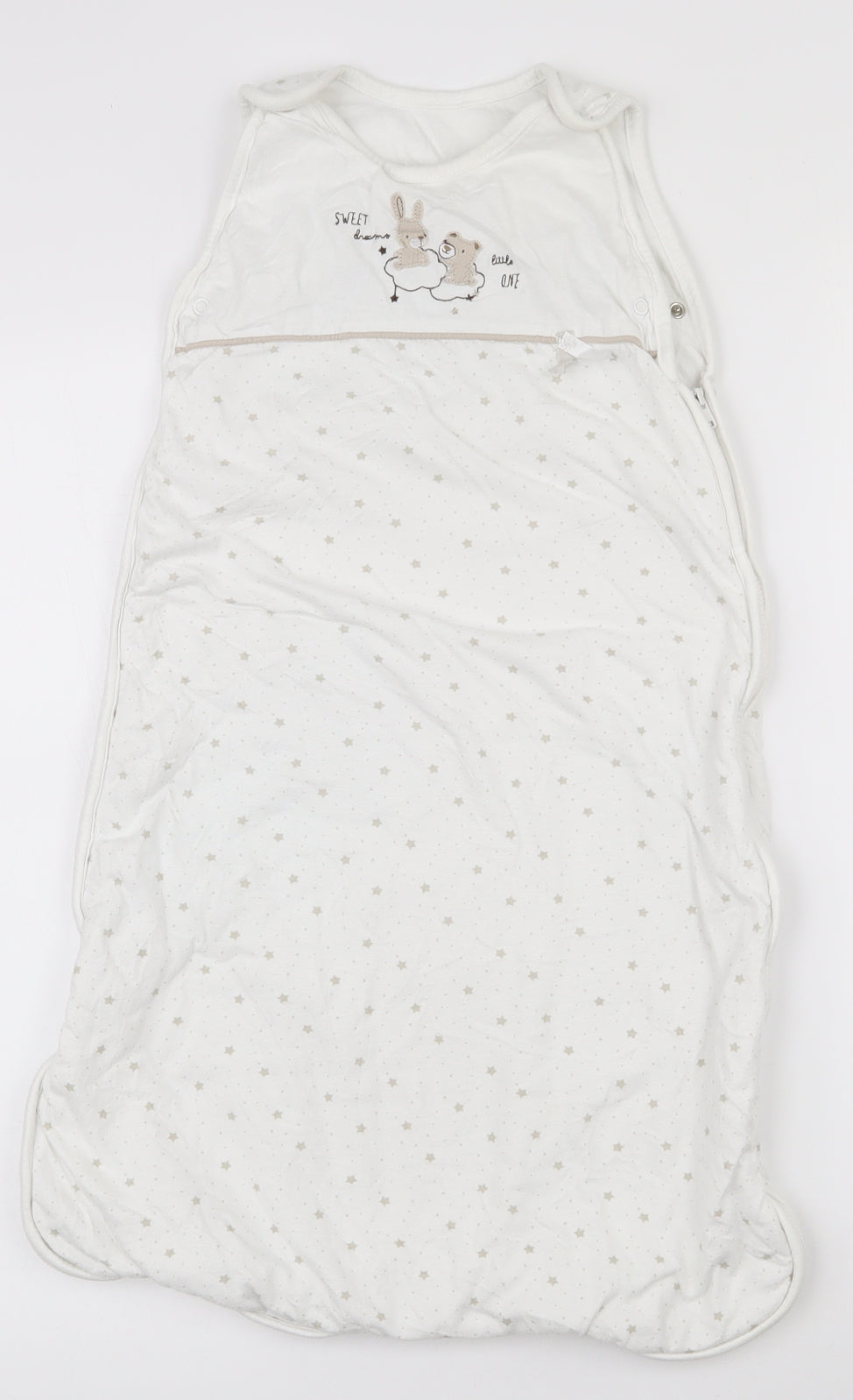 Matalan Baby White Spotted Cotton Babygrow One-Piece Size 12-18 Months  Zip - Baby bag