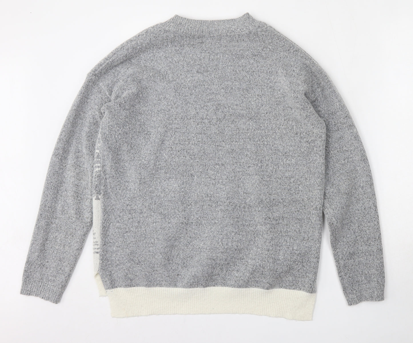 George Womens Grey Round Neck  Acrylic Pullover Jumper Size 12   - Christmas