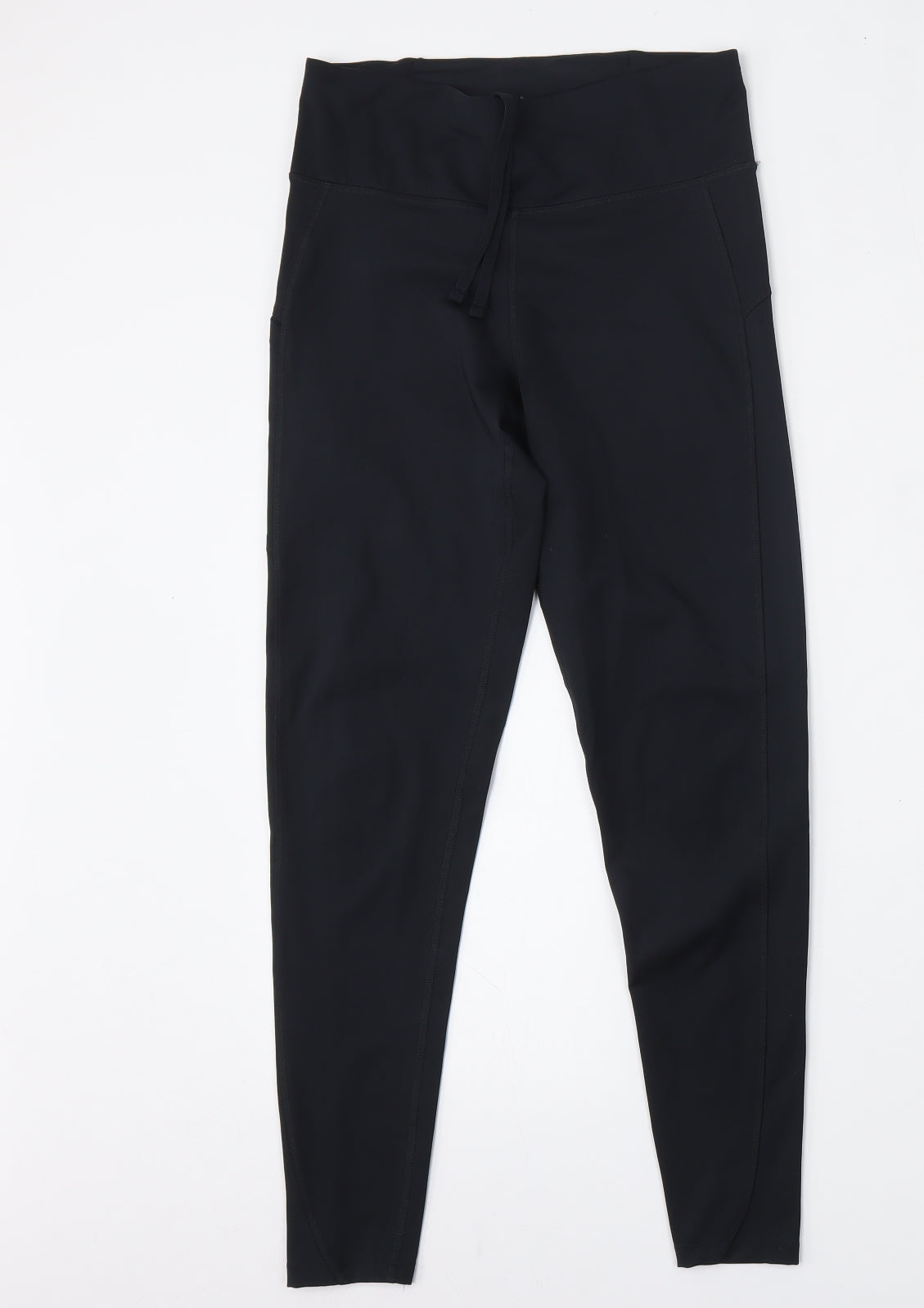 Marks and Spencer Womens Black  Polyester Compression Leggings Size 10 L27 in Regular Tie