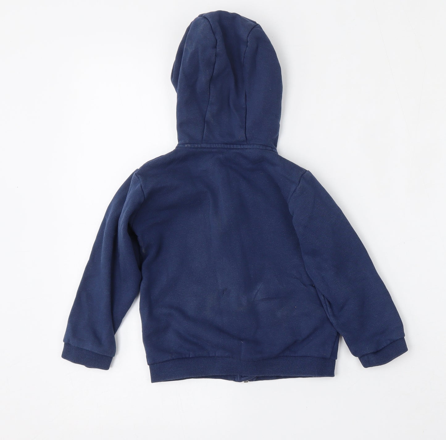 Marks and Spencer Boys Blue  Cotton Full Zip Hoodie Size 2-3 Years  Zip