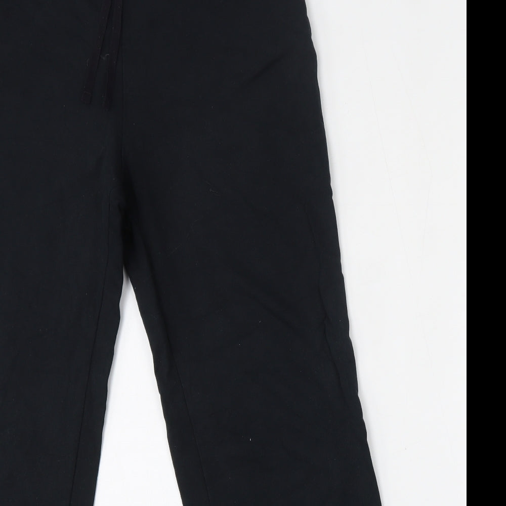 Marks and Spencer Womens Black  Cotton Jogger Trousers Size 14 L30 in Regular Drawstring