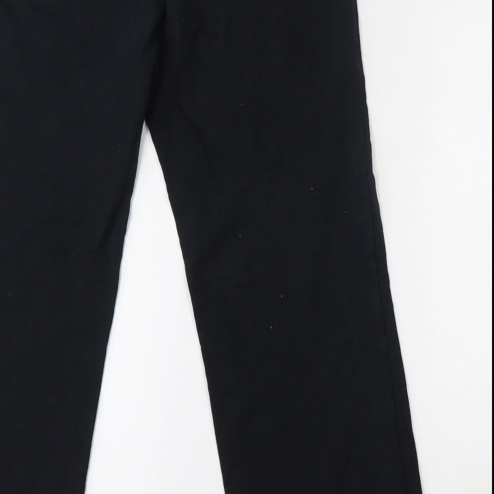 Marks and Spencer Womens Black  Cotton Jogger Trousers Size 14 L30 in Regular Drawstring