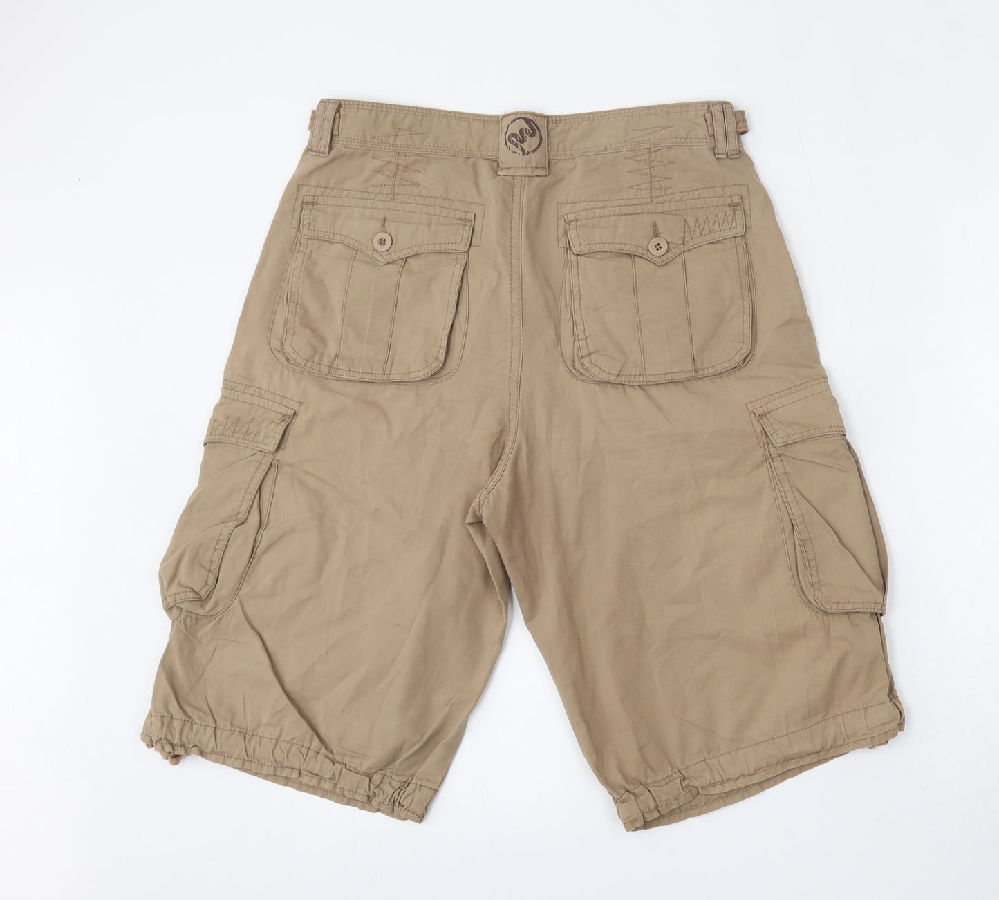 Peter Werth Mens Brown  Cotton Cargo Shorts Size 33 L14 in Regular Button