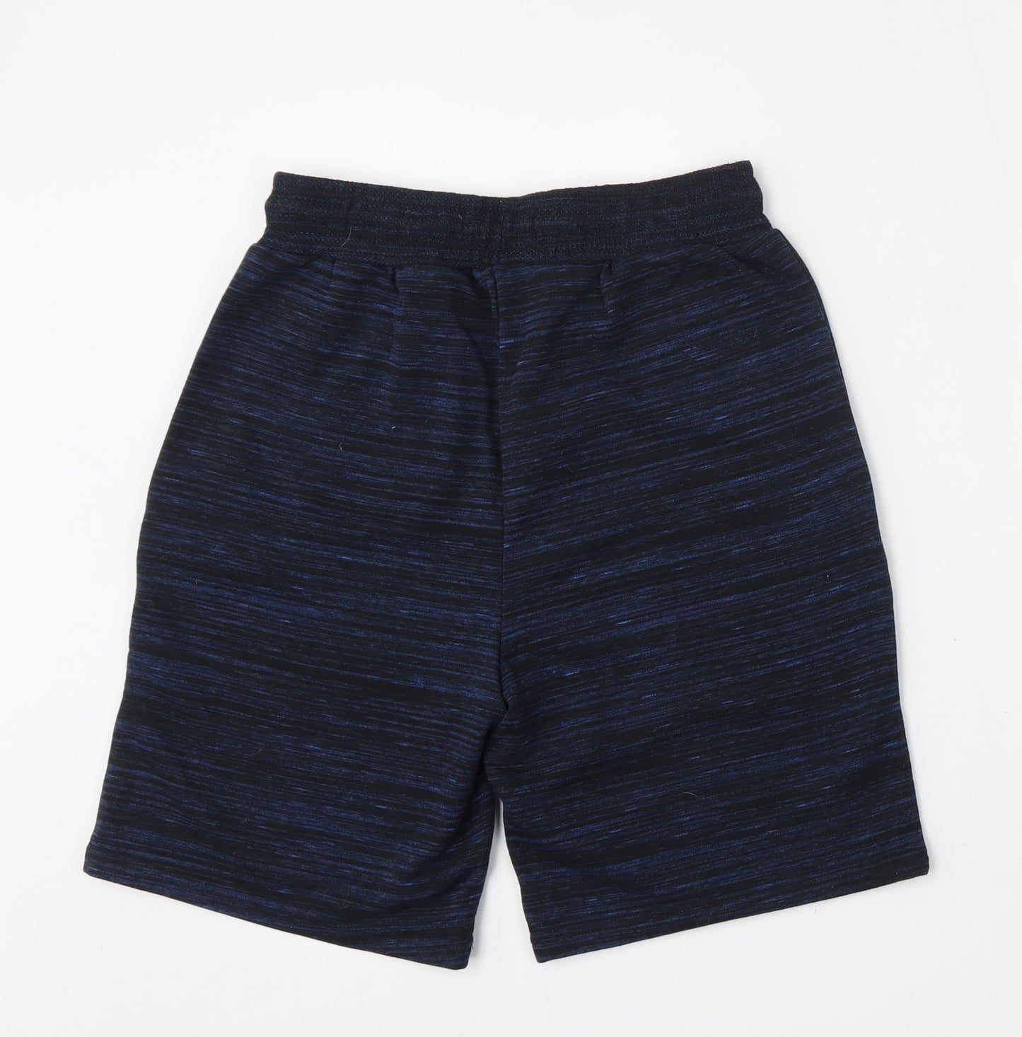 Primark Mens Blue Striped Polyester Sweat Shorts Size S L8 in Regular Tie