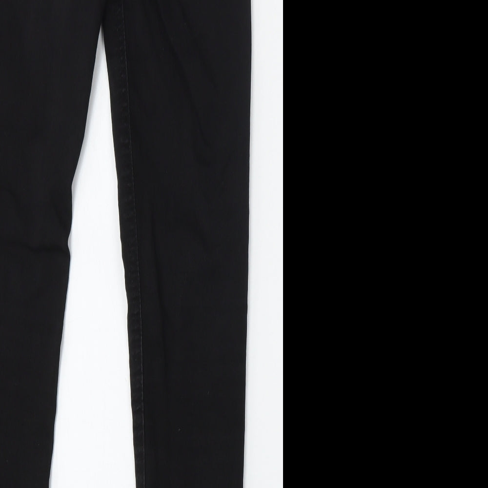 Marks and Spencer Womens Black  Cotton Skinny Jeans Size 10 L31 in Regular Button