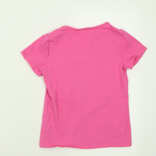 cutie patootie Girls Pink  Cotton Basic T-Shirt Size 10 Years V-Neck Pullover