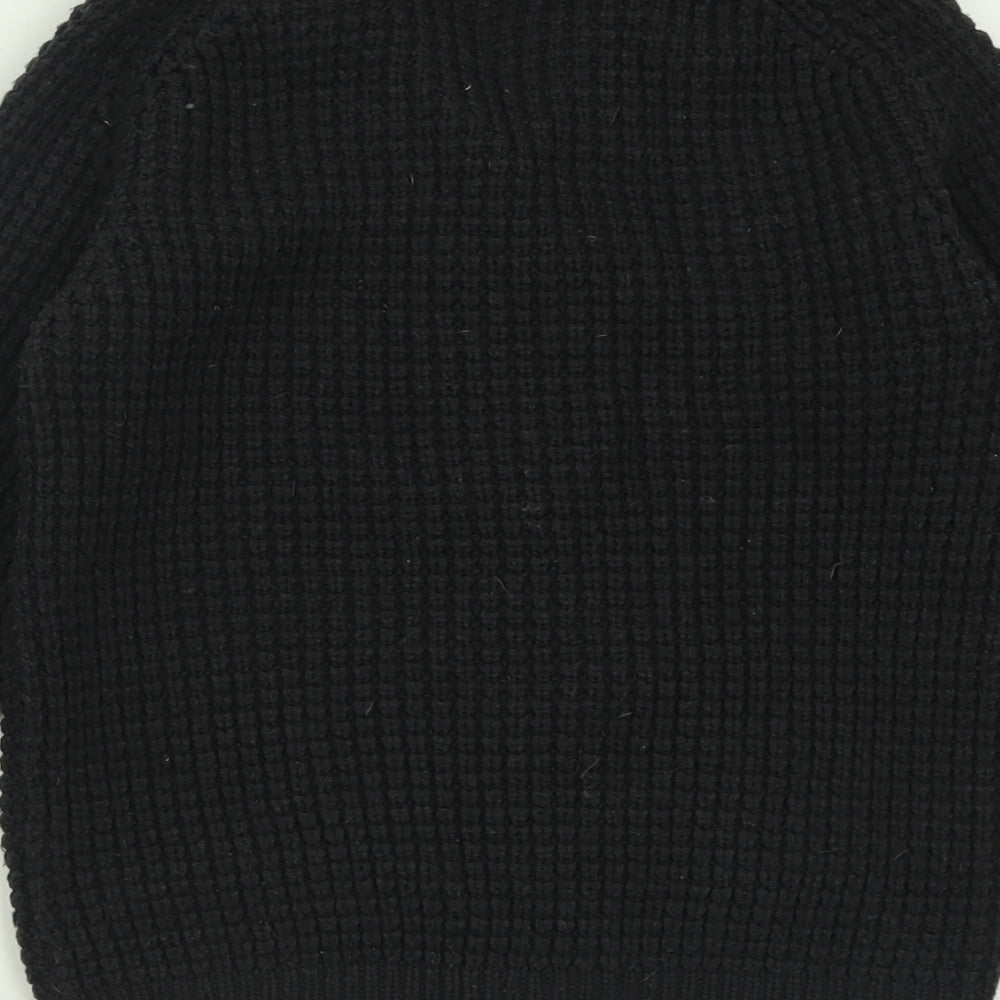 NEXT Boys Black V-Neck  Acrylic Cardigan Jumper Size 9 Years  Button