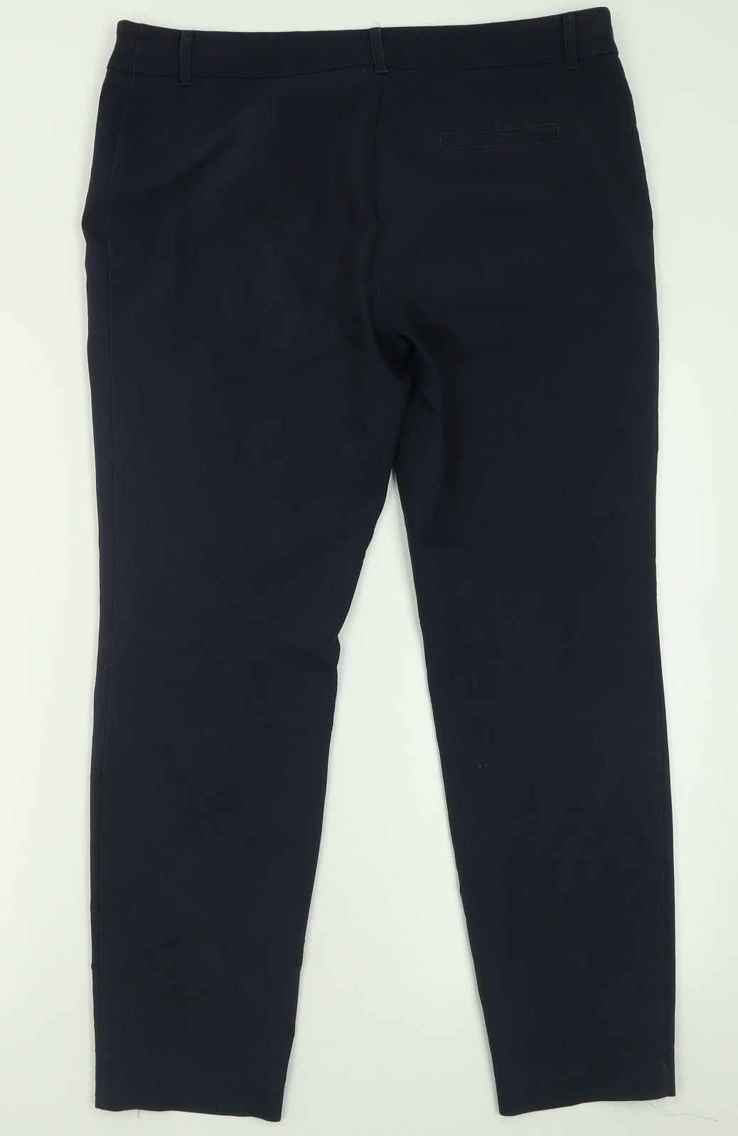Papaya Womens Blue  Cotton Capri Trousers Size 16 L28 in Regular Hook & Eye