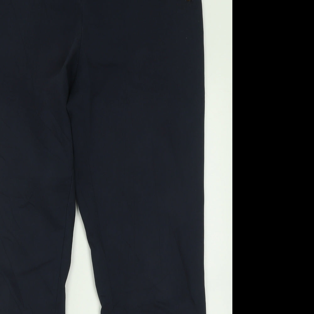 Papaya Womens Blue  Cotton Capri Trousers Size 16 L28 in Regular Hook & Eye