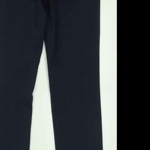 Papaya Womens Blue  Cotton Capri Trousers Size 16 L28 in Regular Hook & Eye