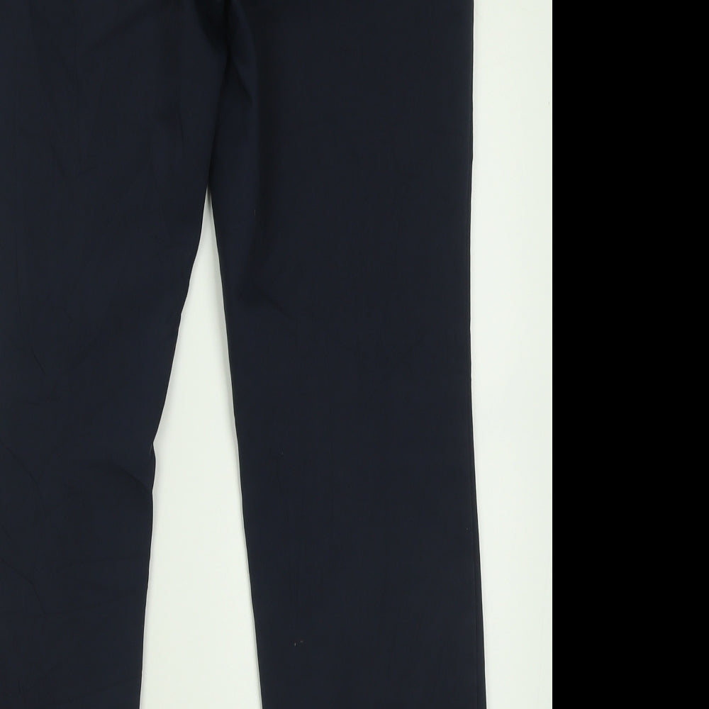 Papaya Womens Blue  Cotton Capri Trousers Size 16 L28 in Regular Hook & Eye