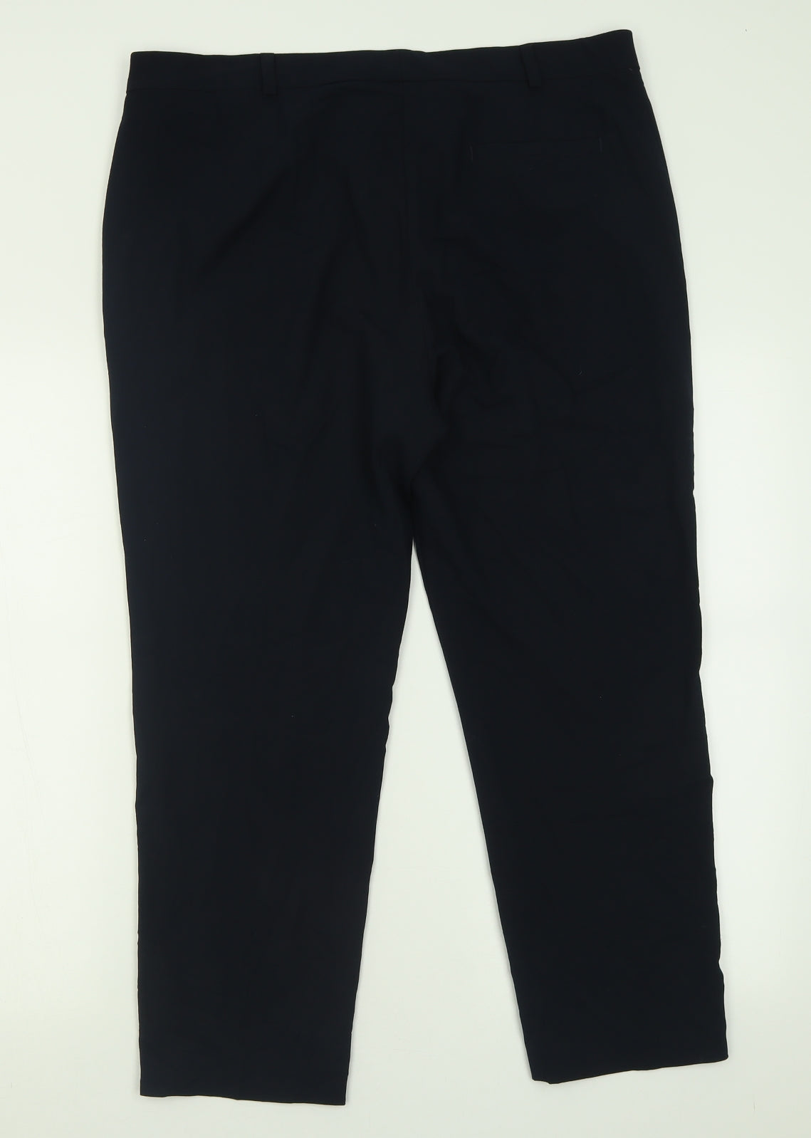 Marks and Spencer Womens Blue  Polyester Trousers  Size 16 L26 in Regular Hook & Eye