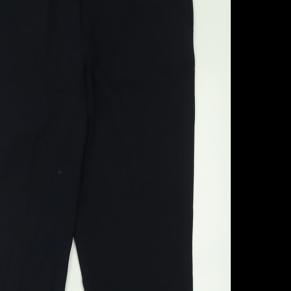 Marks and Spencer Womens Blue  Polyester Trousers  Size 16 L26 in Regular Hook & Eye