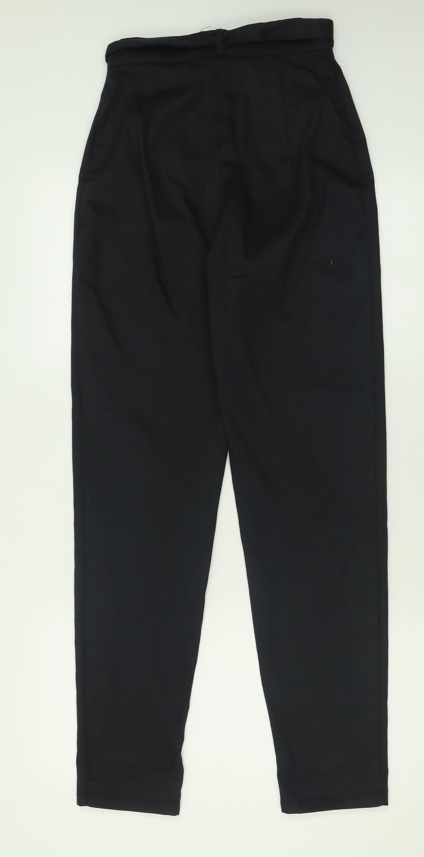 PRETTYLITTLETHING Womens Black  Polyester Cargo Trousers Size 6 L30 in Regular Button