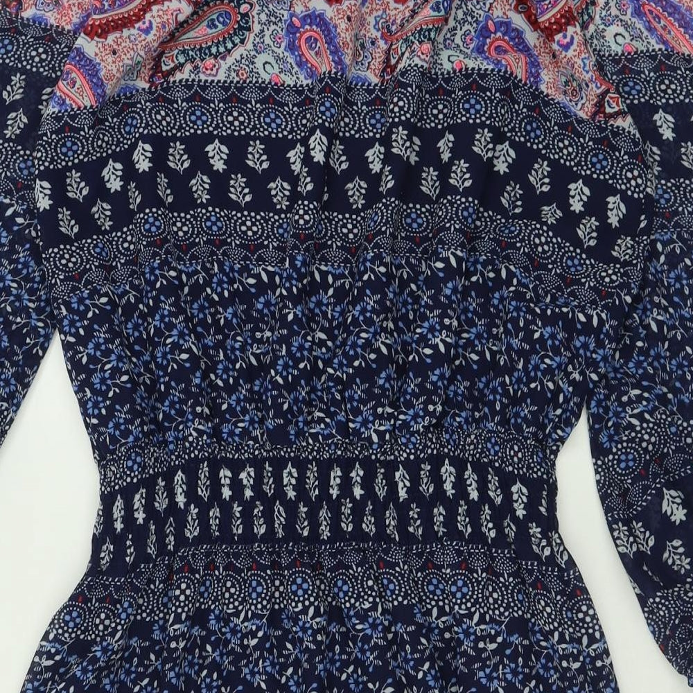 Atmosphere Womens Beige Geometric Polyester A-Line  Size 14   Pullover - Cold Shoulder