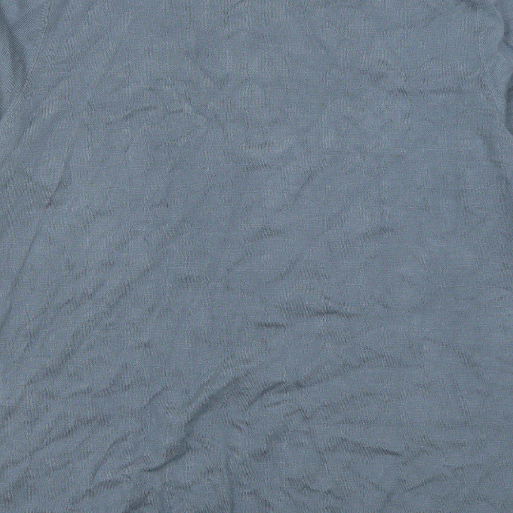 Peter Hahn Womens Blue Crew Neck  Viscose Pullover Jumper Size 16