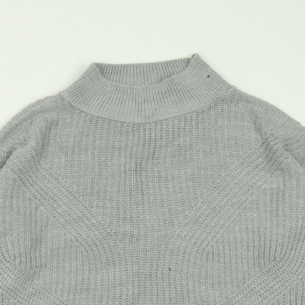 Primark Womens Grey High Neck  Acrylic Pullover Jumper Size M