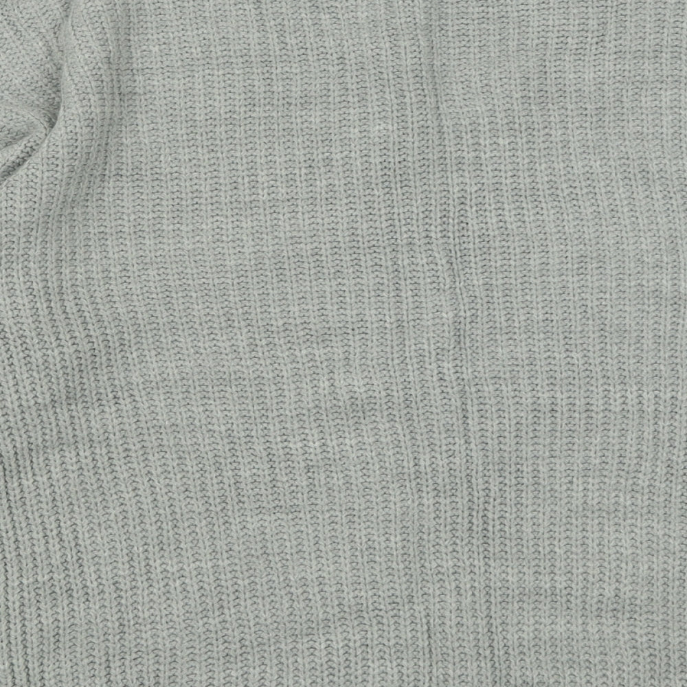 Primark Womens Grey High Neck  Acrylic Pullover Jumper Size M