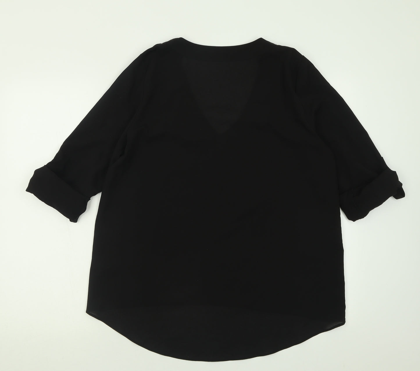 Atmosphere Womens Black  Polyester Basic Blouse Size 14 V-Neck