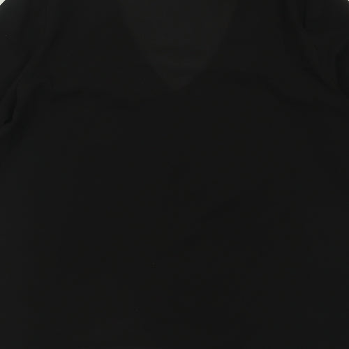 Atmosphere Womens Black  Polyester Basic Blouse Size 14 V-Neck