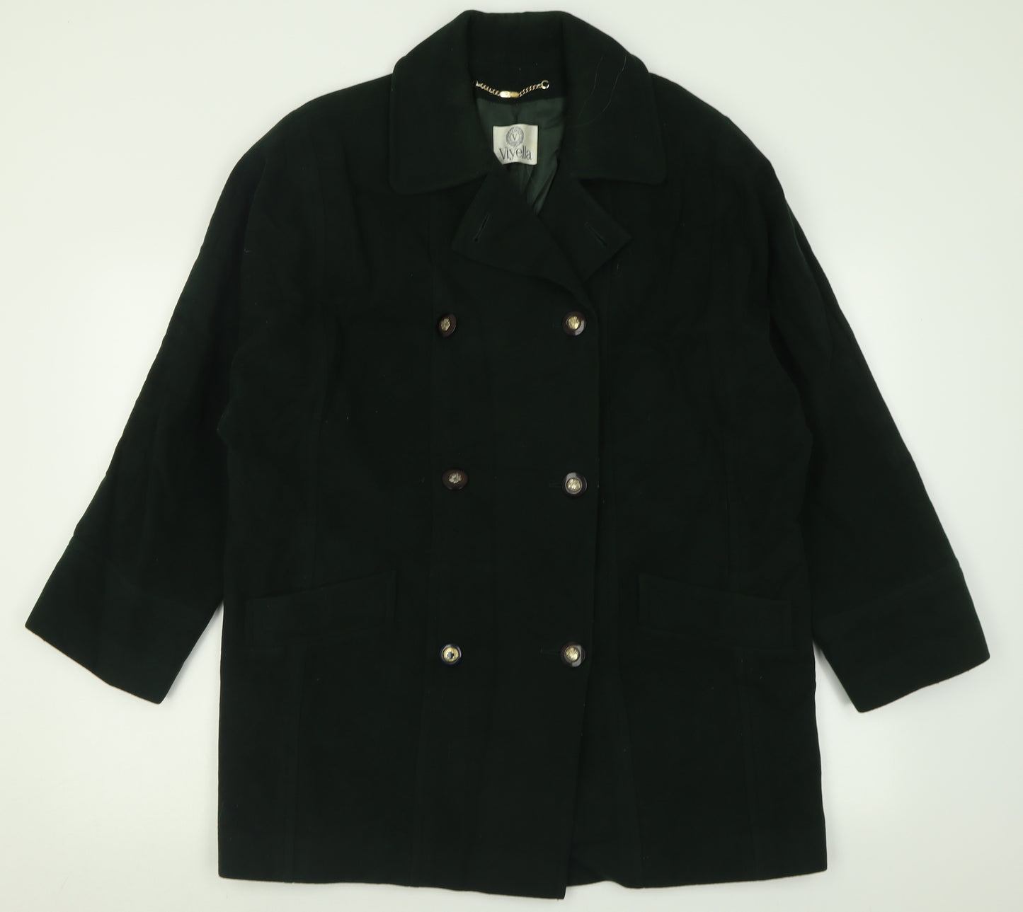Viyella Womens Green   Overcoat Coat Size 10  Button