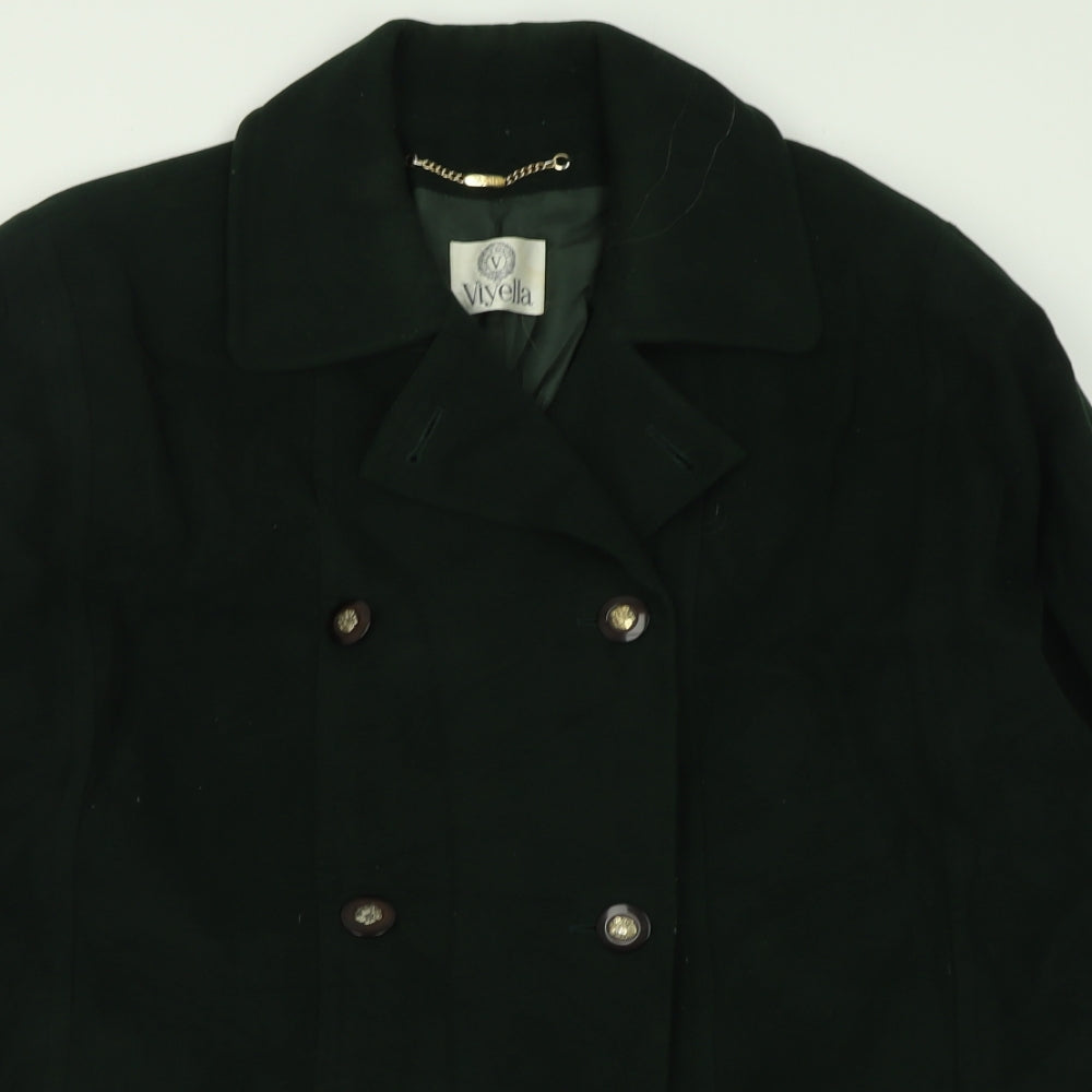 Viyella Womens Green   Overcoat Coat Size 10  Button