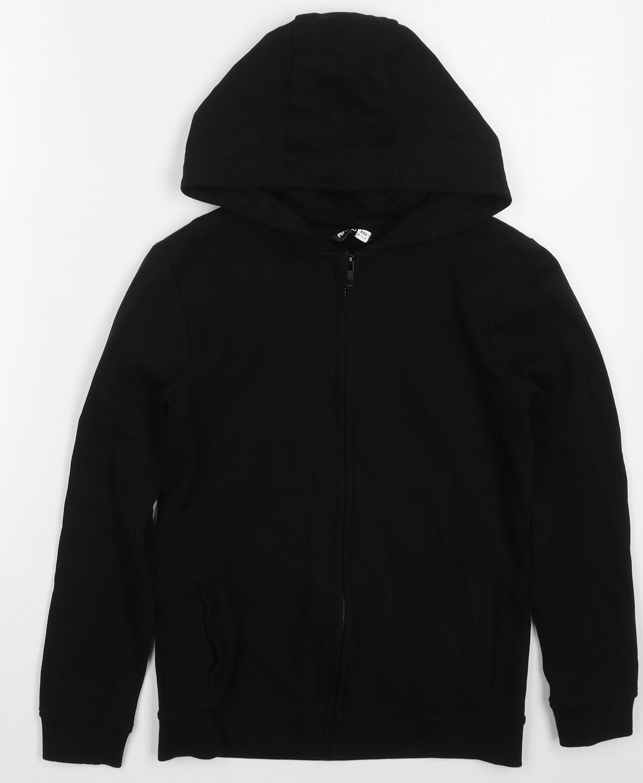 Pep&Co Boys Black  Cotton Full Zip Hoodie Size 10-11 Years  Zip