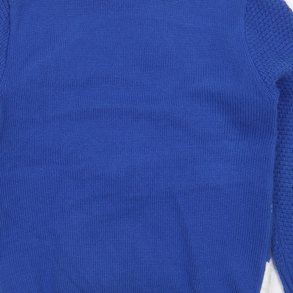 George Boys Blue Crew Neck  Acrylic Pullover Jumper Size 7-8 Years  Pullover - Snowman