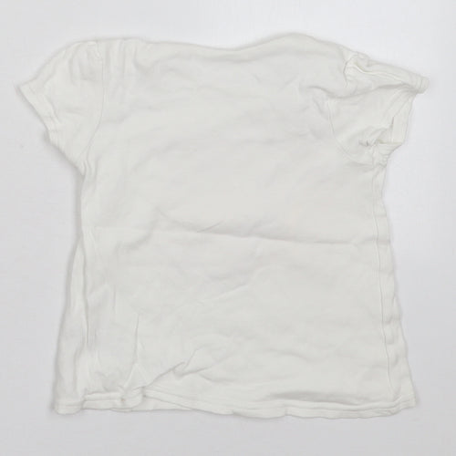 George Girls White  Cotton Basic T-Shirt Size 18-24 Months Crew Neck Pullover - I Love My Daddy