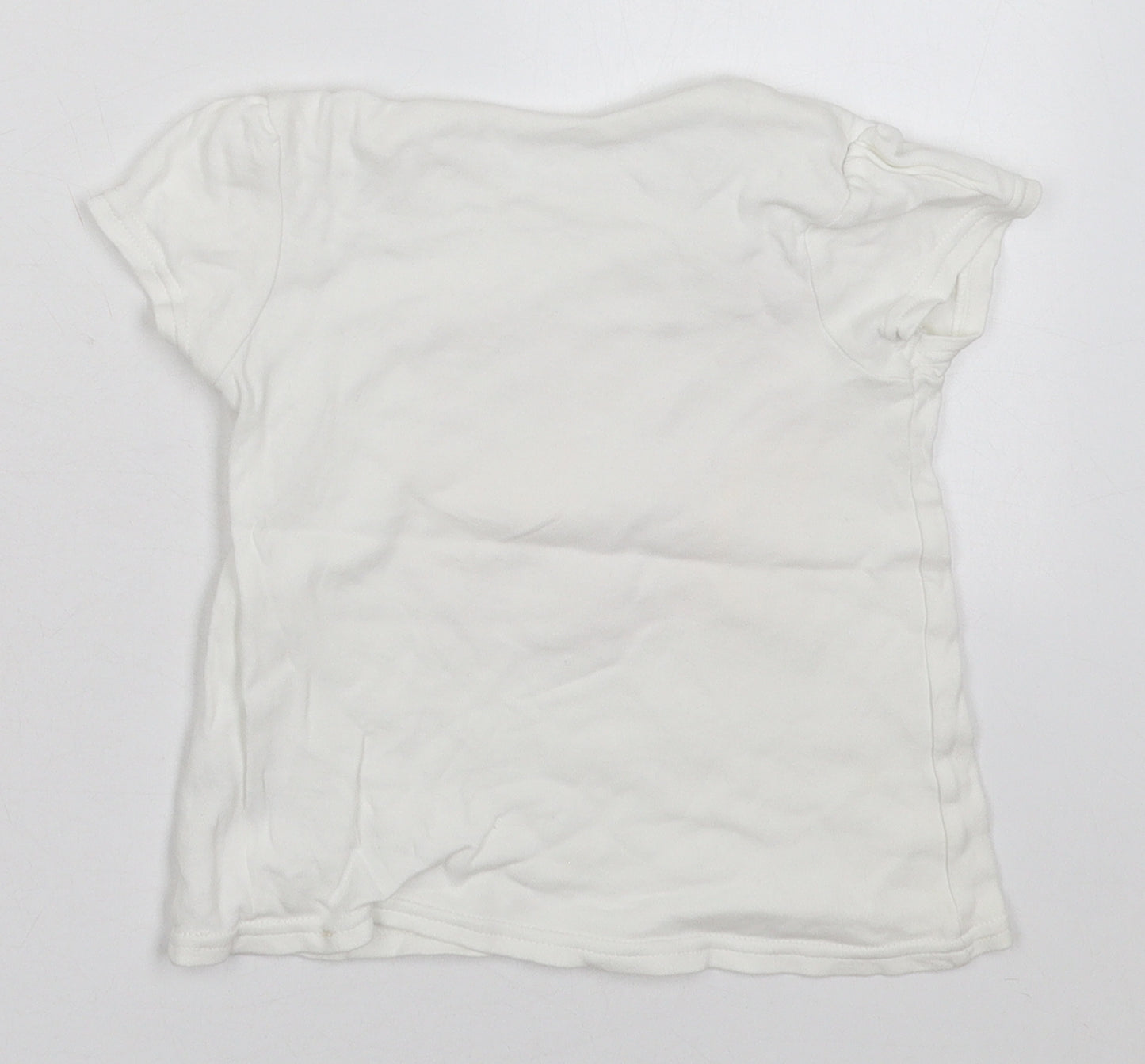 George Girls White  Cotton Basic T-Shirt Size 18-24 Months Crew Neck Pullover - I Love My Daddy