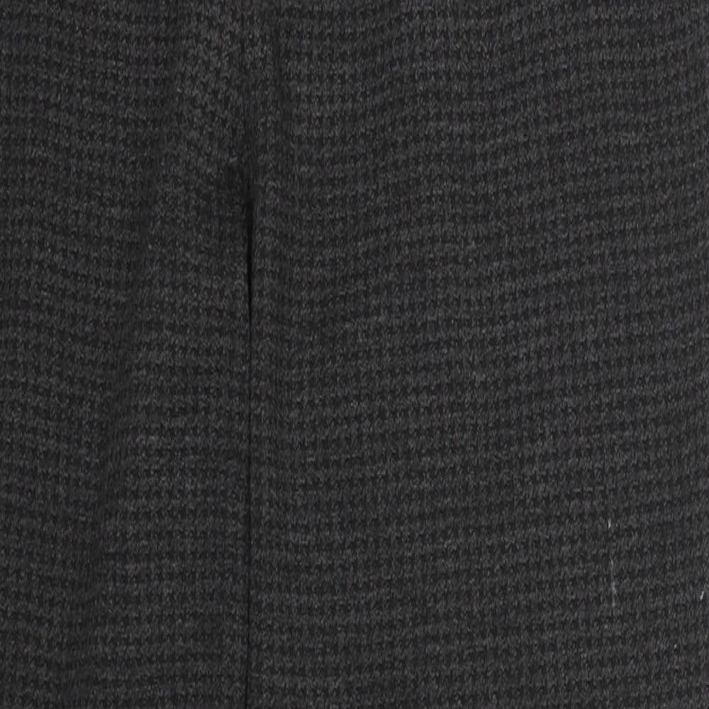 Marks and Spencer Womens Grey Houndstooth Viscose Trousers  Size 12 L27.5 in Regular
