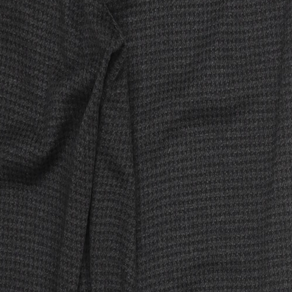 Marks and Spencer Womens Grey Houndstooth Viscose Trousers  Size 12 L27.5 in Regular
