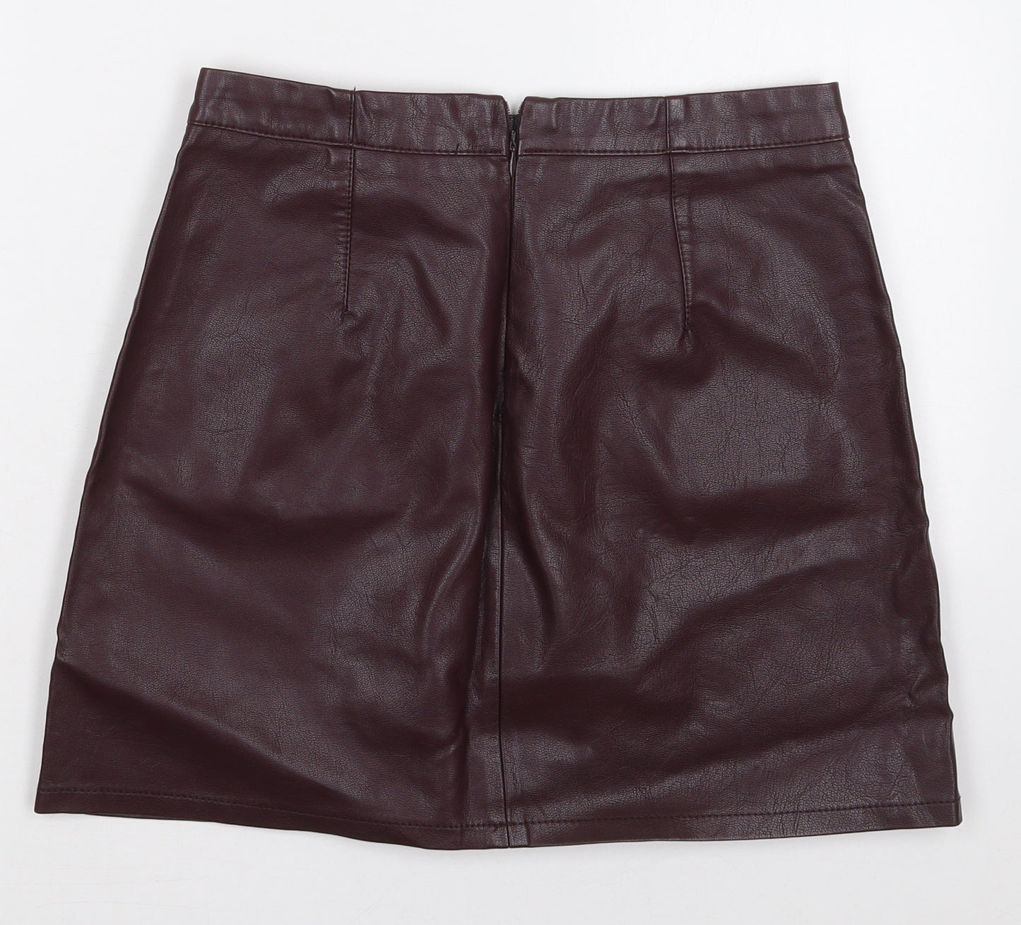 New Look Womens Purple  Polyurethane Mini Skirt Size 10   Zip