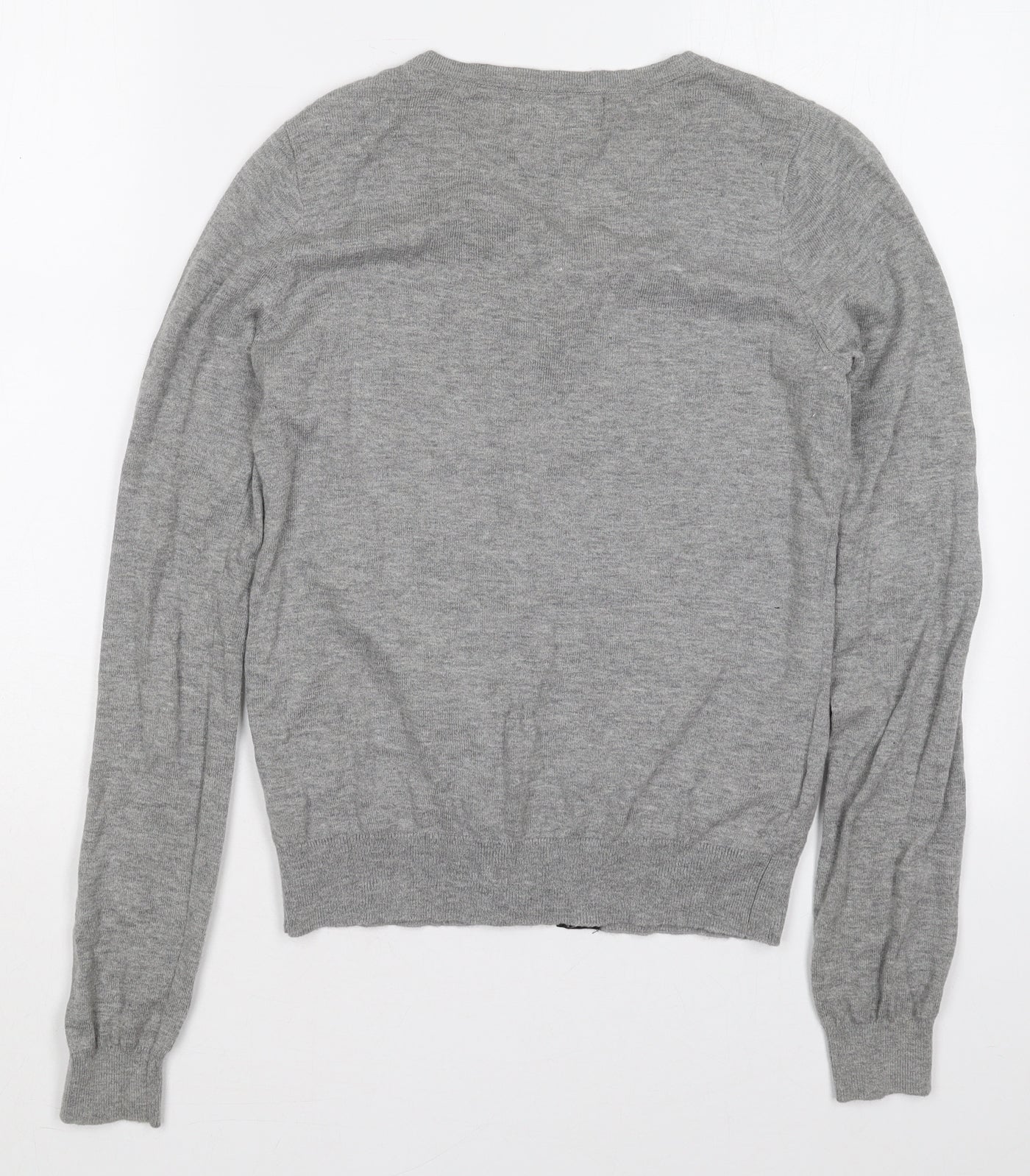 NEXT Womens Grey Crew Neck  Cotton Cardigan Jumper Size 6