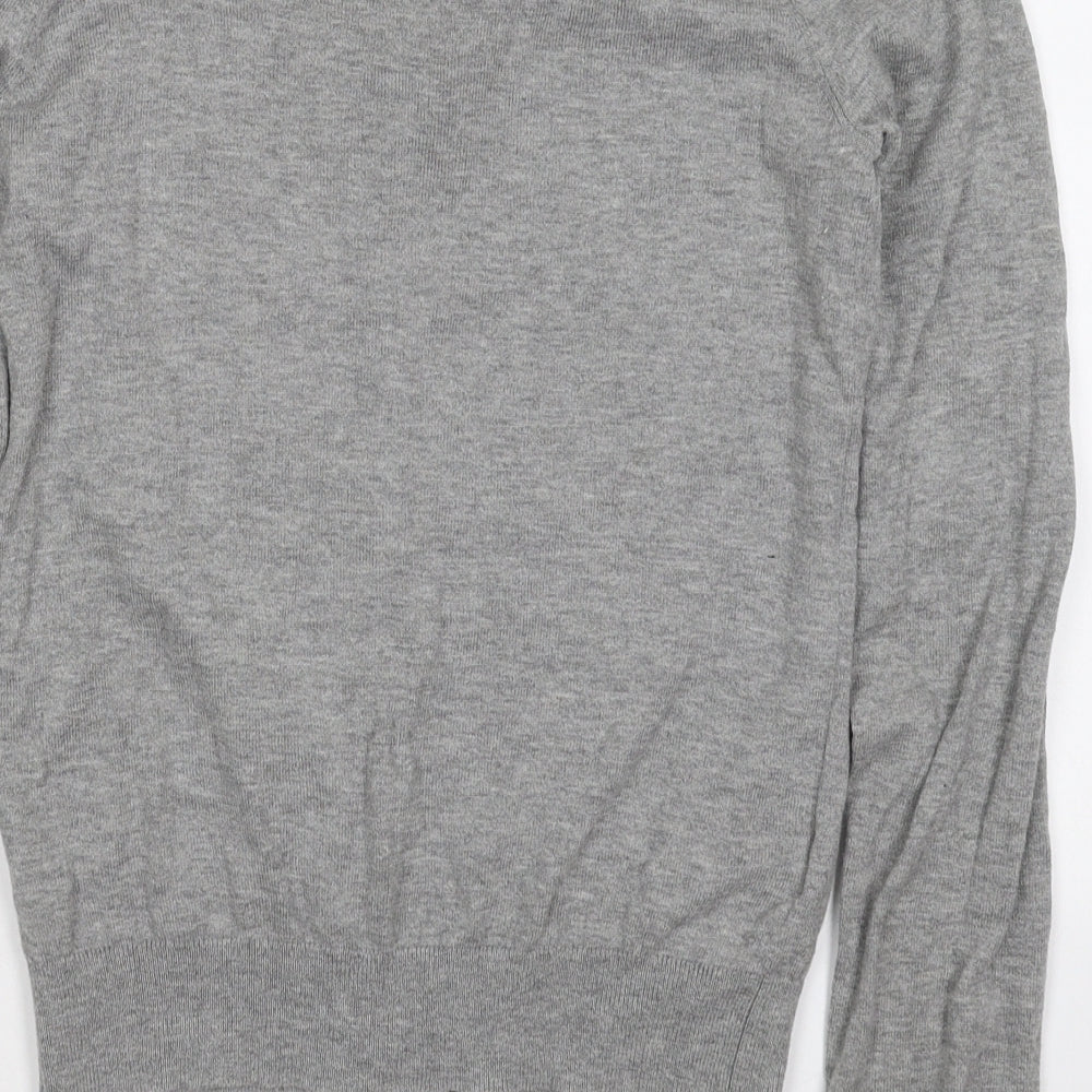 NEXT Womens Grey Crew Neck  Cotton Cardigan Jumper Size 6
