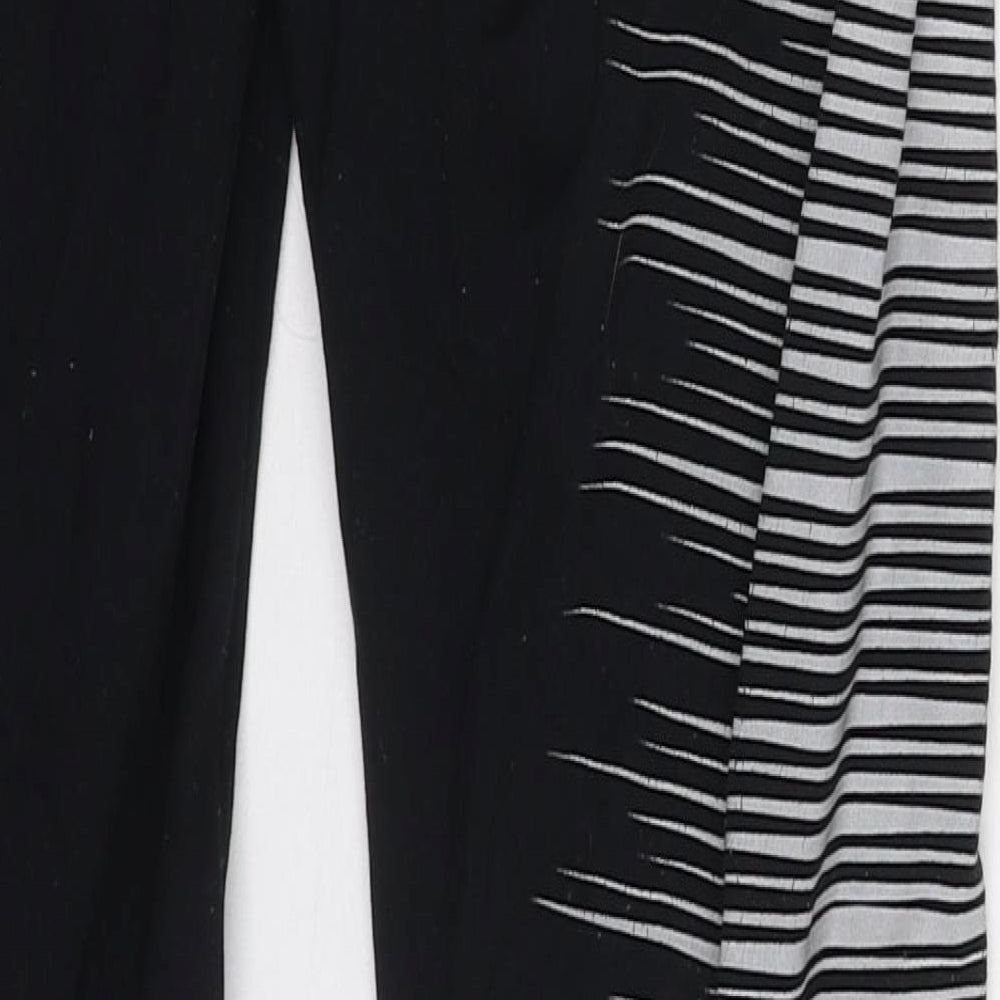 Nike Womens Black Striped Nylon Compression Leggings Size M L28 in Regular