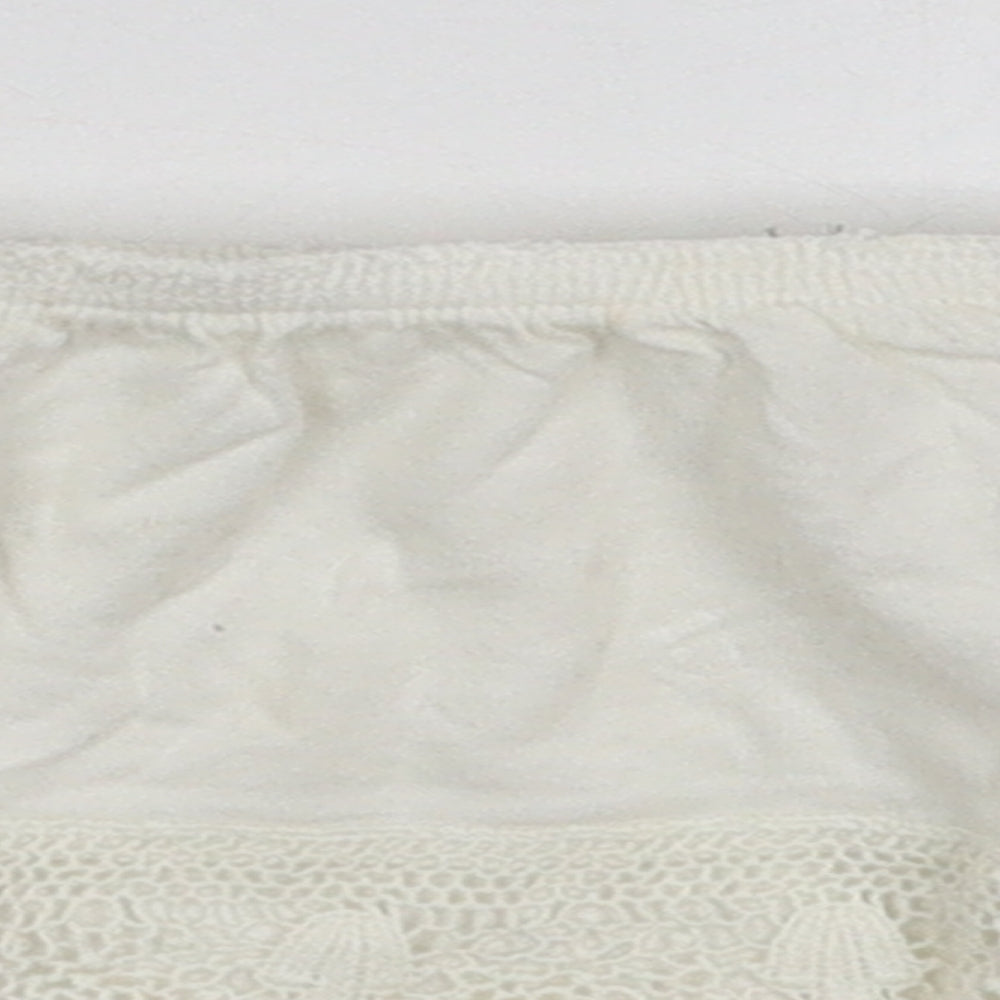 New Look Womens Ivory  Cotton Cropped Tank Size 10 Off the Shoulder