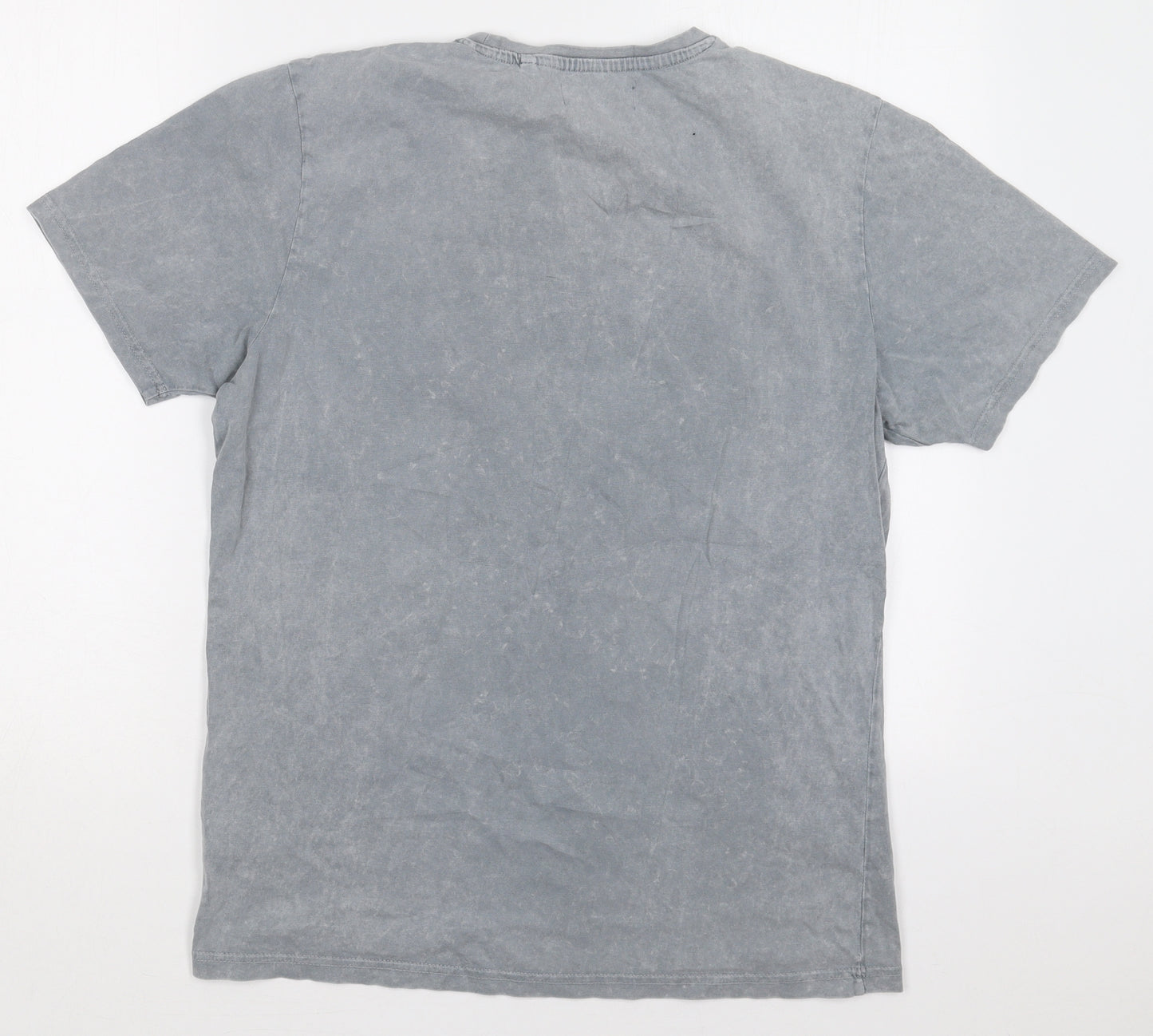 NEXT Mens Grey  Cotton  T-Shirt Size M Crew Neck  - Detroit