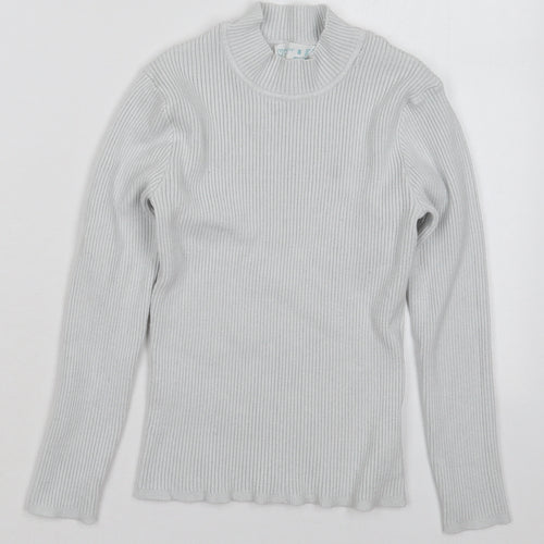 Primark Womens White Mock Neck  Viscose Pullover Jumper Size 10